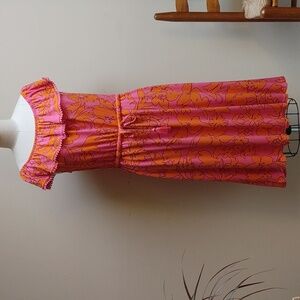 Isaac Mizrahi Live Pink Orange Knit Summer Dress M